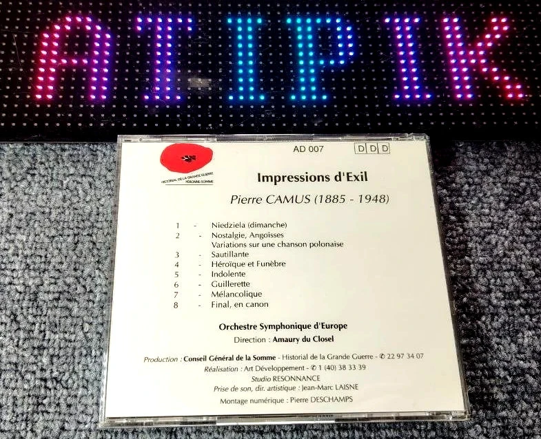 🌿Impressions D’Exil - Pierre Camus - CD Classique Ultra Rare Collector - Ww1 - Picardie🎼 – photo 2